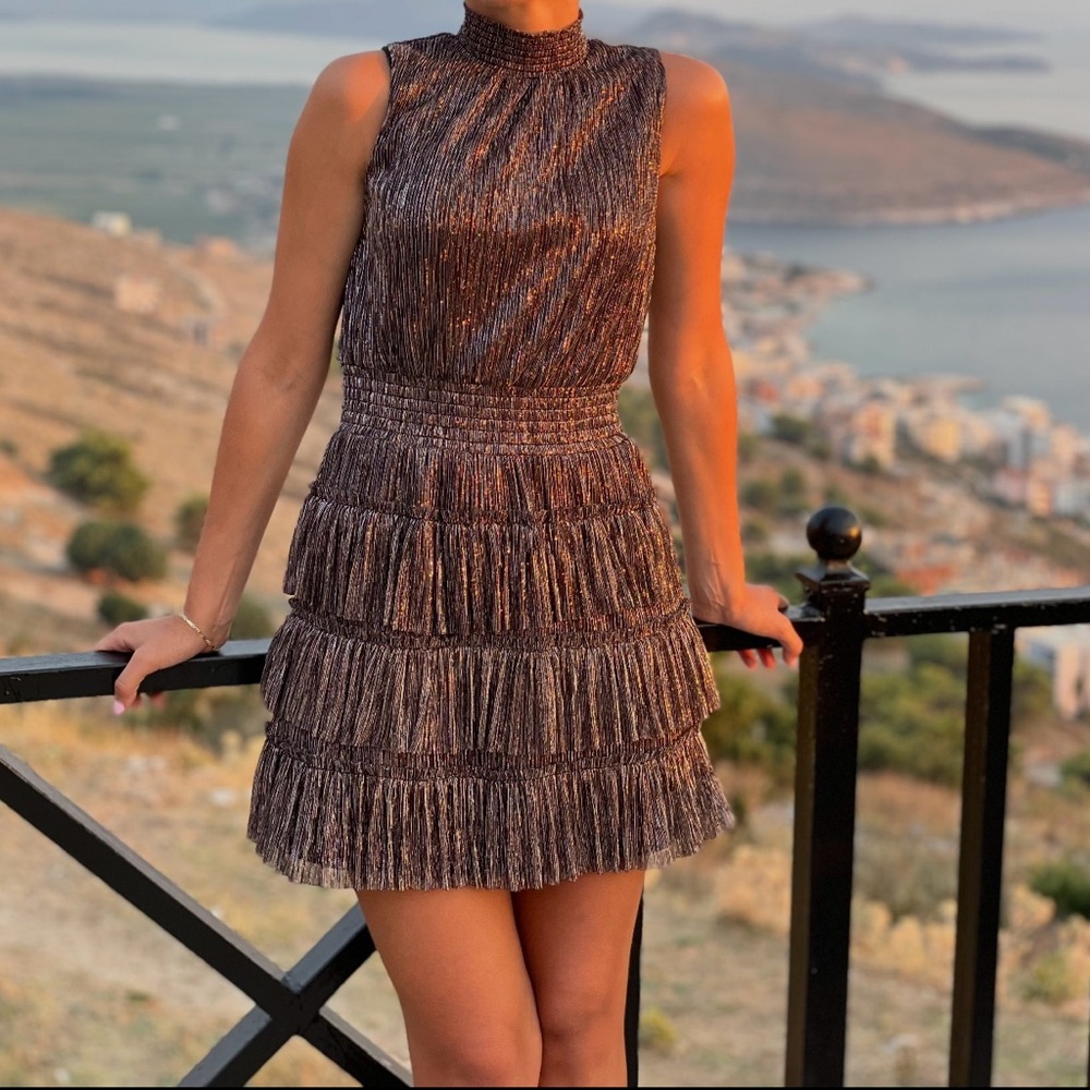 1. State Shimmering Brown Dress